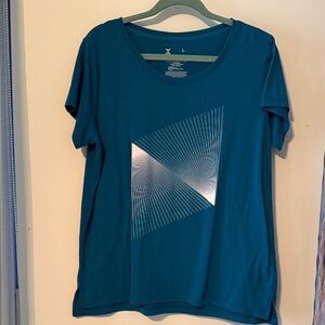 Xersion Blue Geometric Short Sleeve Tee- Quick Dri
